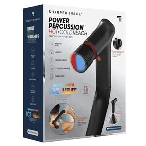 Sharper Image Hot Cold Reach Percussion Massager 6 Speeds Extension Handle